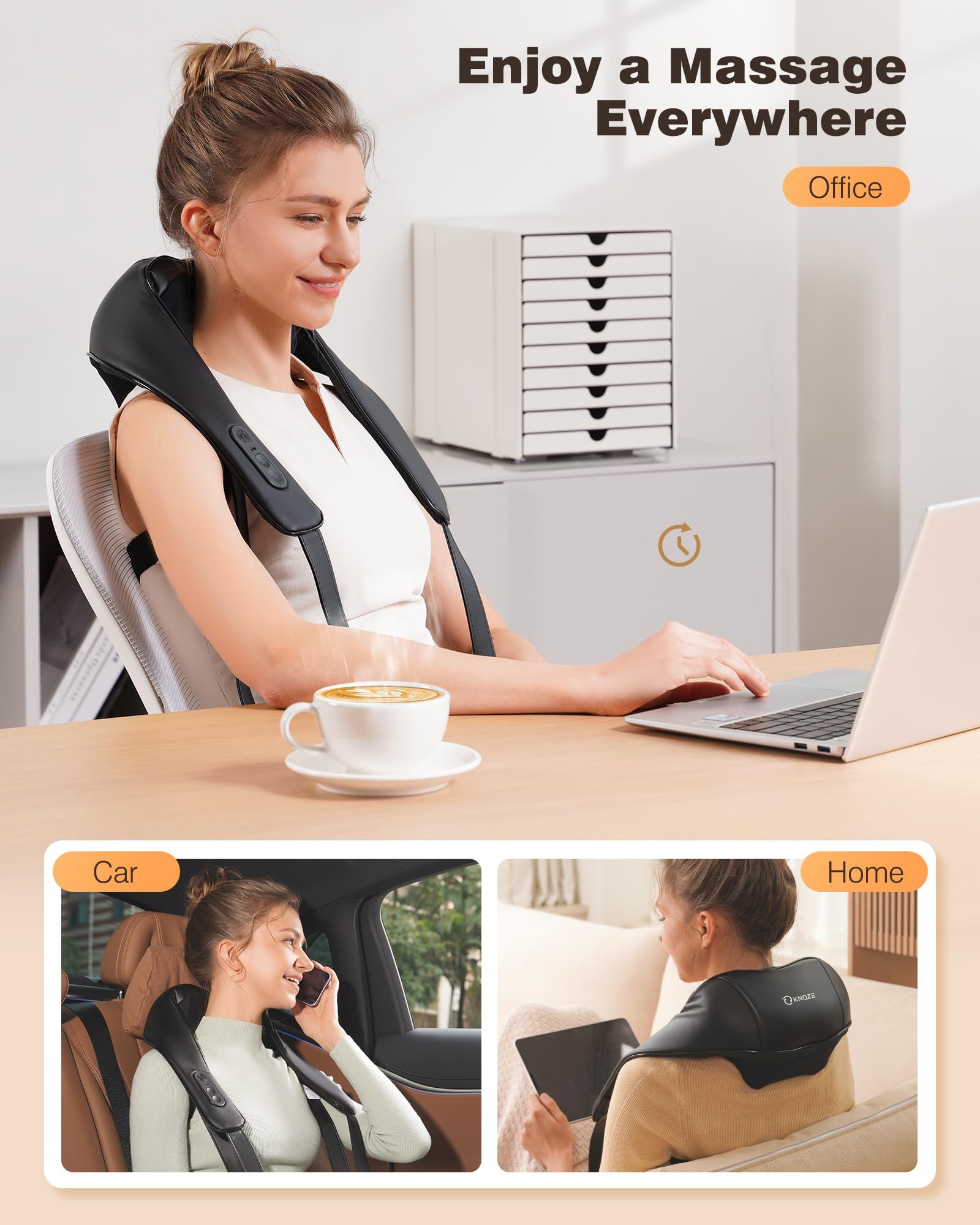 KNQZE massager on desk shows convenient relief during work