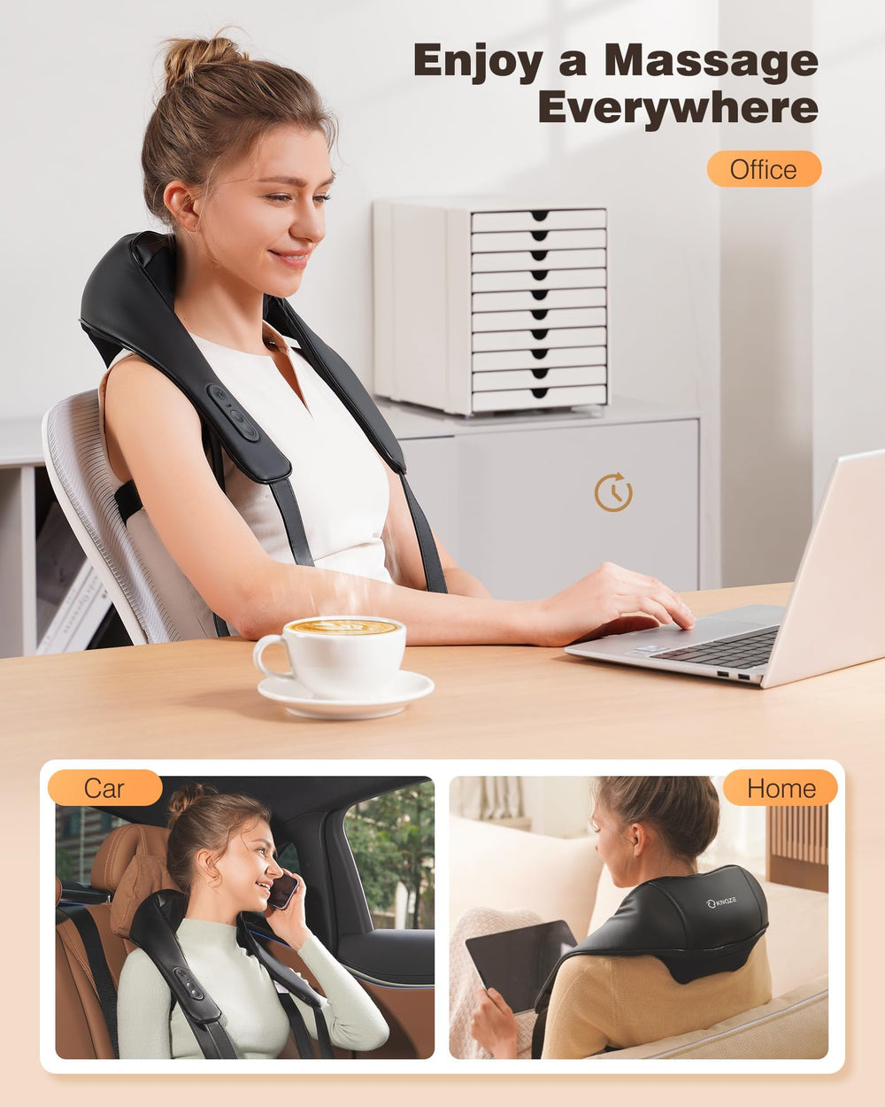 KNQZE massager on desk shows convenient relief during work