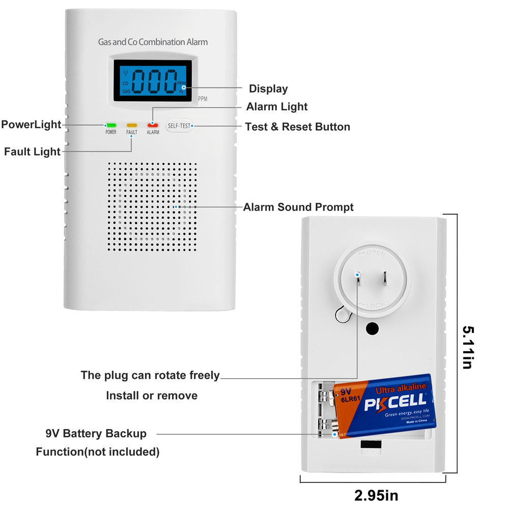 KOABBIT CO detector LCD display shows real-time gas levels for quick safety decisions.