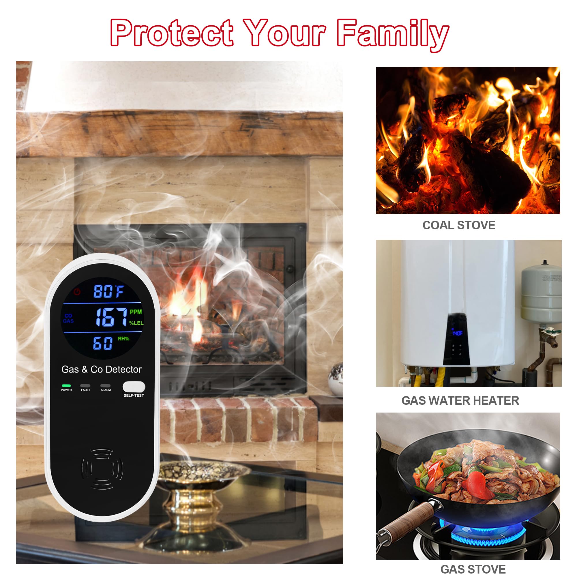 KOABBIT detector shows humidity and temperature for comfortable, informed living.