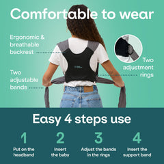 Koala Babycare wrap back support view highlighting ergonomic backrest for comfort