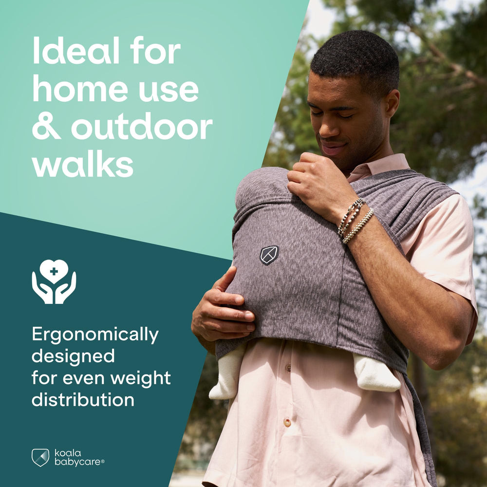 Koala Babycare one-size-fits-all wrap shown on caregiver