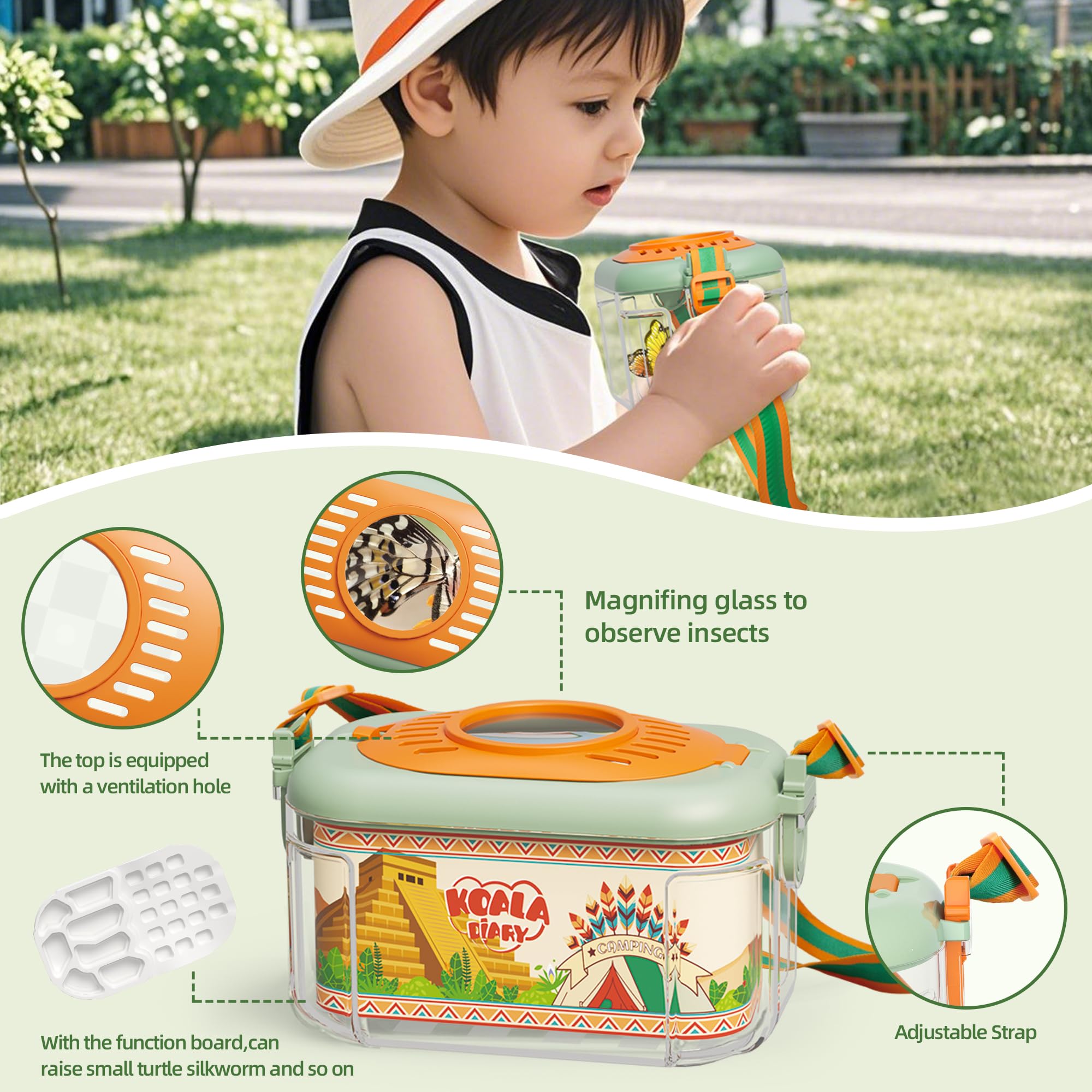 KOALA DIARY compass and whistle included for wilderness navigation.