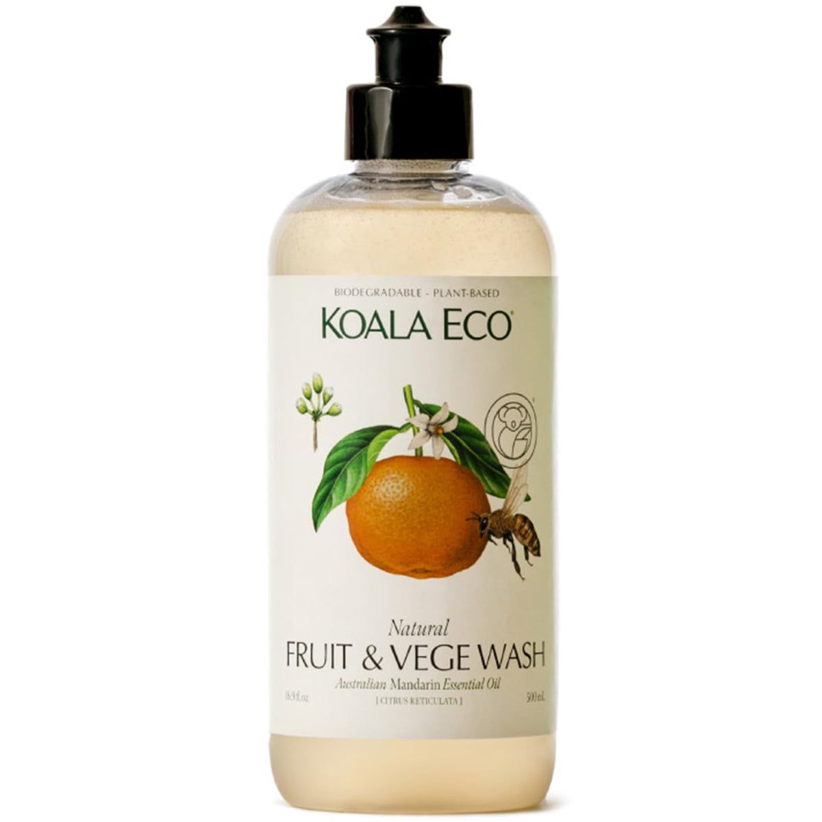 Koala Eco fruit and vegetable wash bottle pour for easy, residue-free cleaning