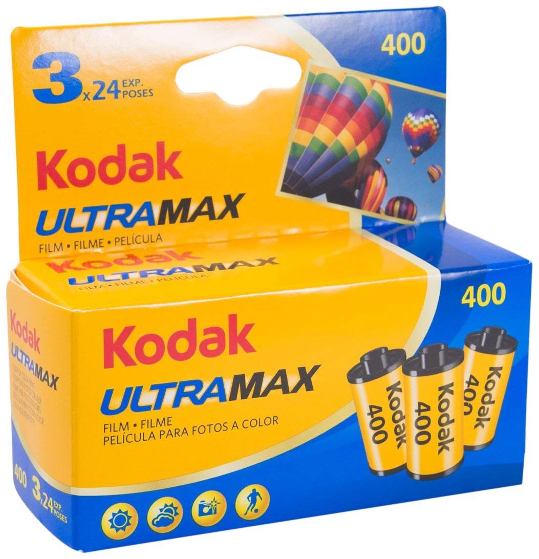 Kodak Ultra Max 400 film 3-pack, versatile for daylight and low-light shots
