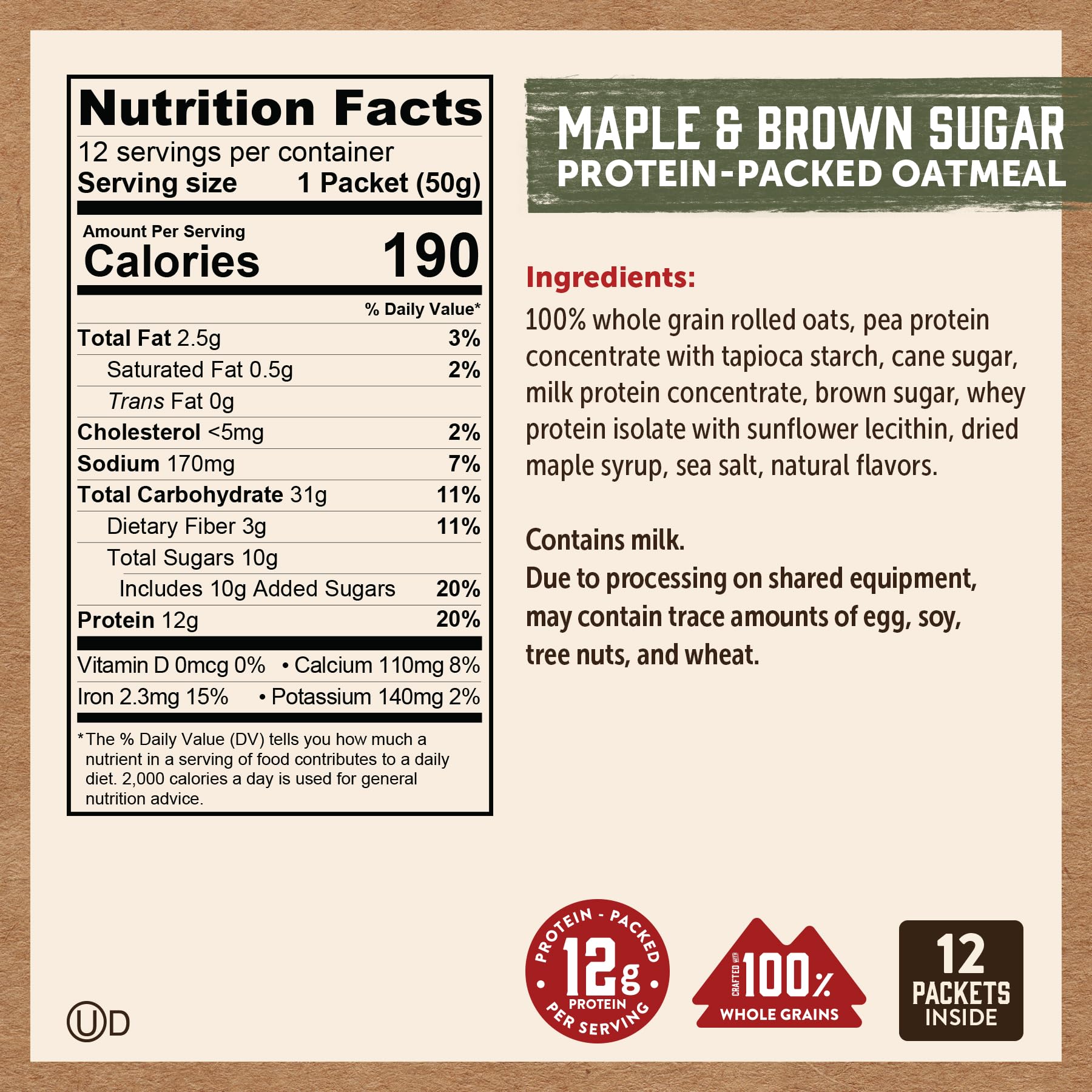 Kodiak Cakes apple cinnamon oatmeal packet for fragrant mornings