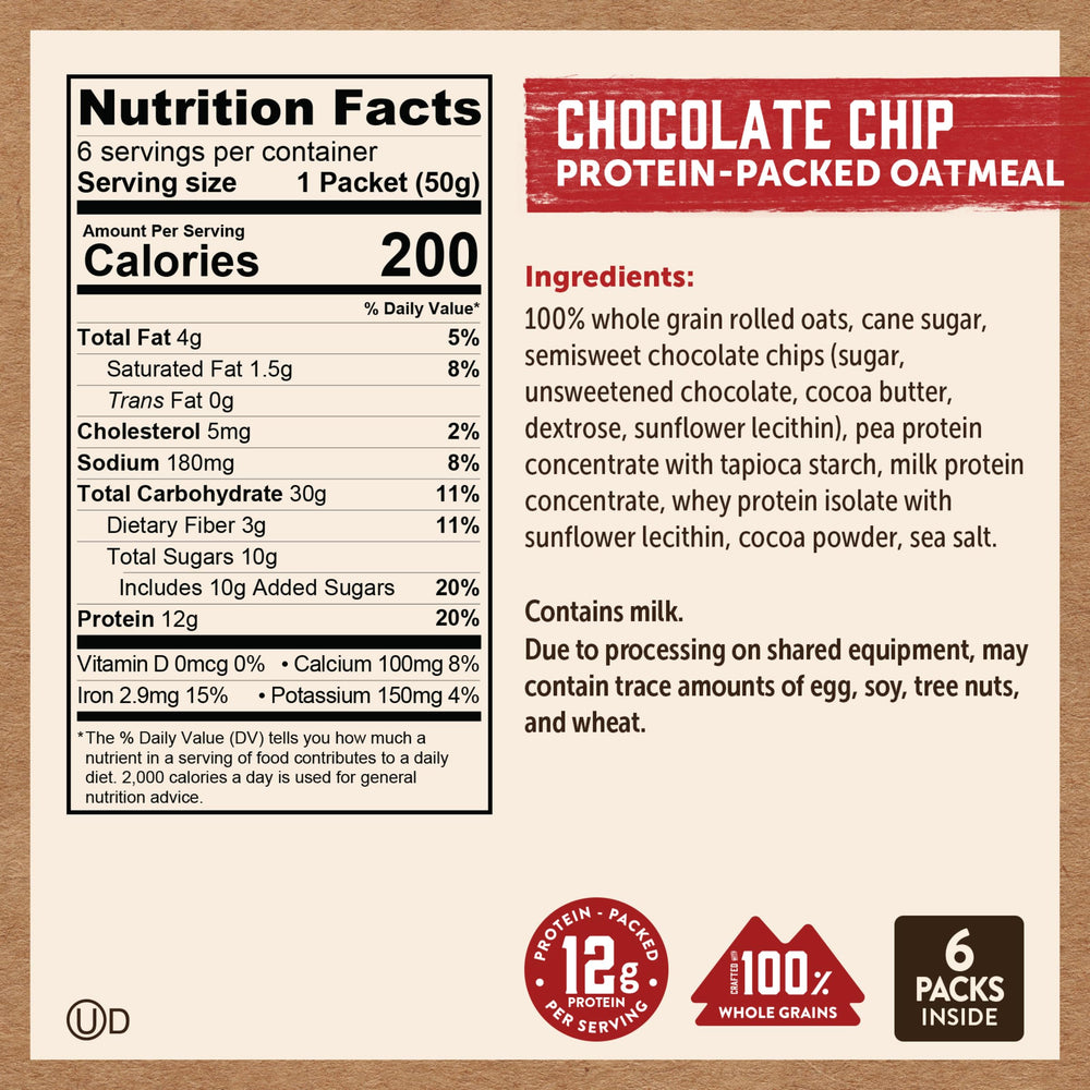 Pouring Kodiak Cakes oatmeal into a mug for easy breakfast.