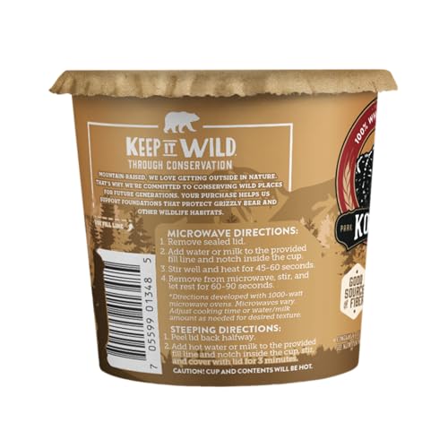 Kodiak Cakes oatmeal cup with peanut-butter-chocolate-chip, on-the-go protein option.