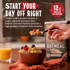Kodiak Cakes Maple Brown Sugar Oatmeal Serving Cup ready to heat and enjoy.