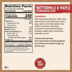 Kodiak Cakes microwave-ready one-minute cups deliver warm pancakes fast.