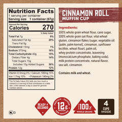 Kodiak Cakes Minute Muffin Cup Cinnamon Roll easy one-minute breakfast on busy mornings