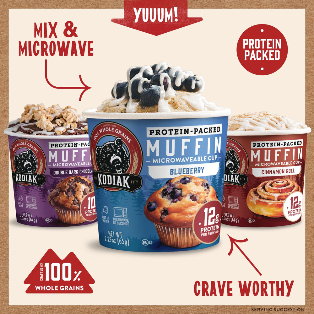 Kodiak Cakes Minute Muffin Cup ready in one minute heat and eat