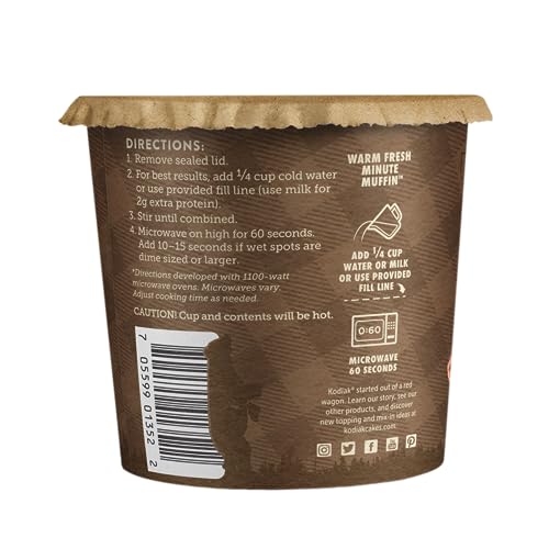 Kodiak Cakes Minute Muffins Chocolate Chip on-the-go, travel-friendly breakfast option.