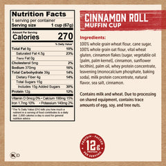 Kodiak Cakes Minute Muffins Cinnamon Roll glaze close-up, inviting sweet cinnamon allure.