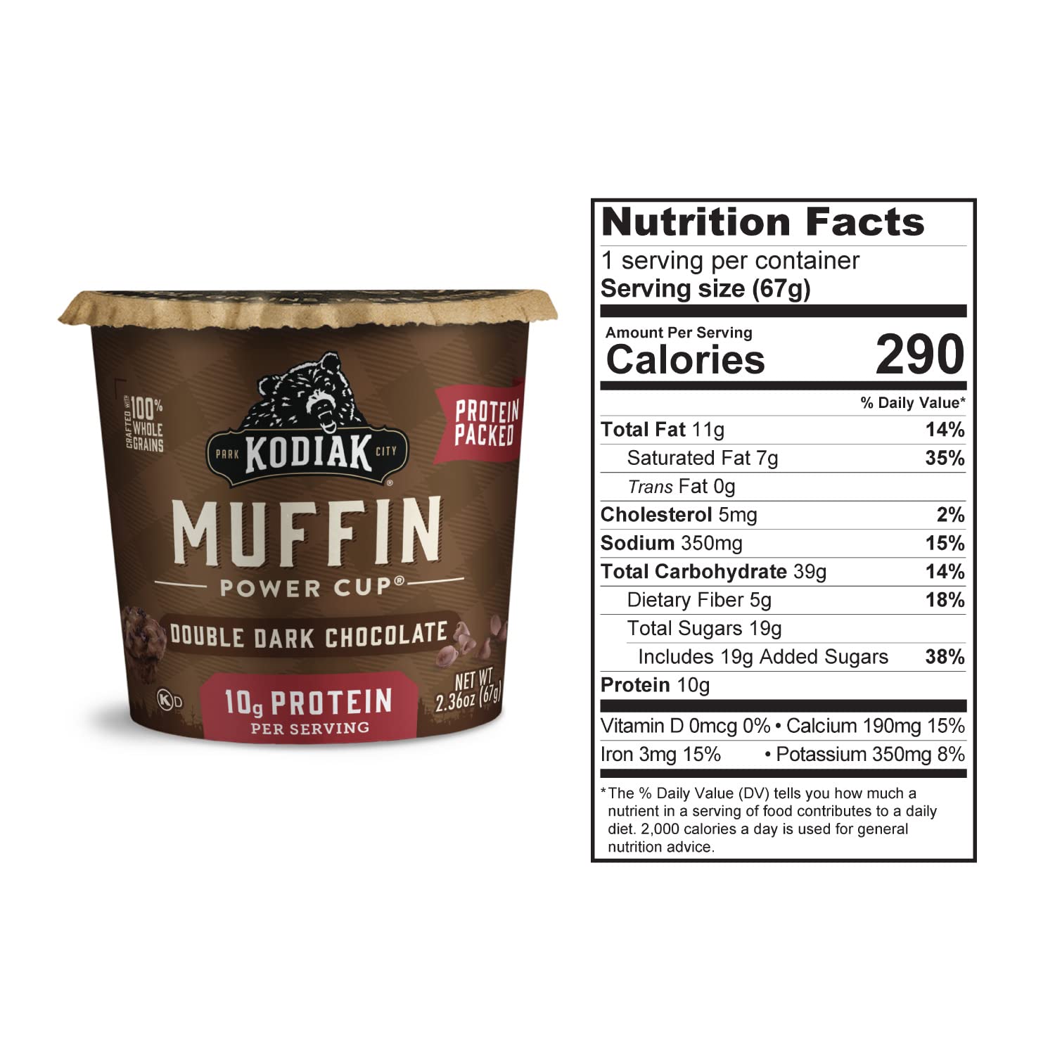 Steam rises from Kodiak Cakes Minute Muffins as a warm breakfast treat.