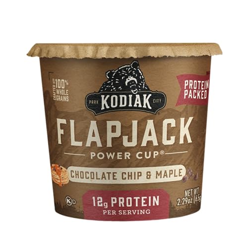 Kodiak Cakes Pancake On The Go ingredients section shows non-GMO, no artificial flavors.