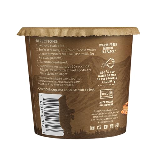 Kodiak Cakes Pancake On The Go microwave-ready prep in under a minute.