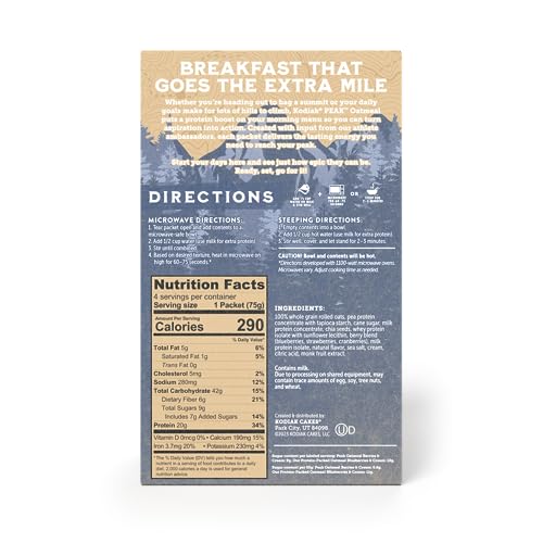 Kodiak Cakes Peak Oatmeal box multi-pack shows six boxes for easy stocking.