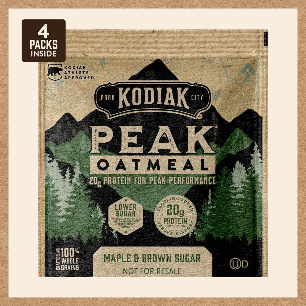 Kodiak Cakes Peak on-the-go breakfast in travel-friendly packaging