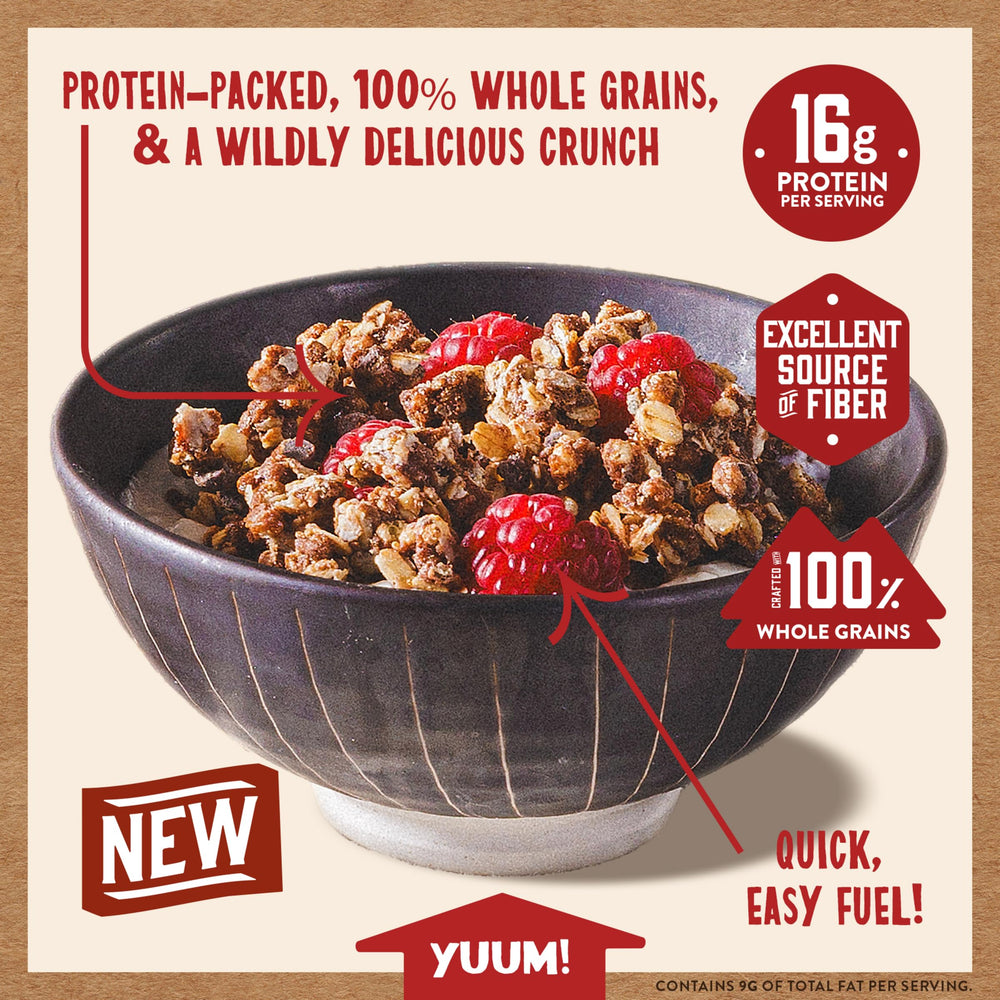 Kodiak Cakes granola resealable pouch highlighting convenience and grab-and-go snack options.