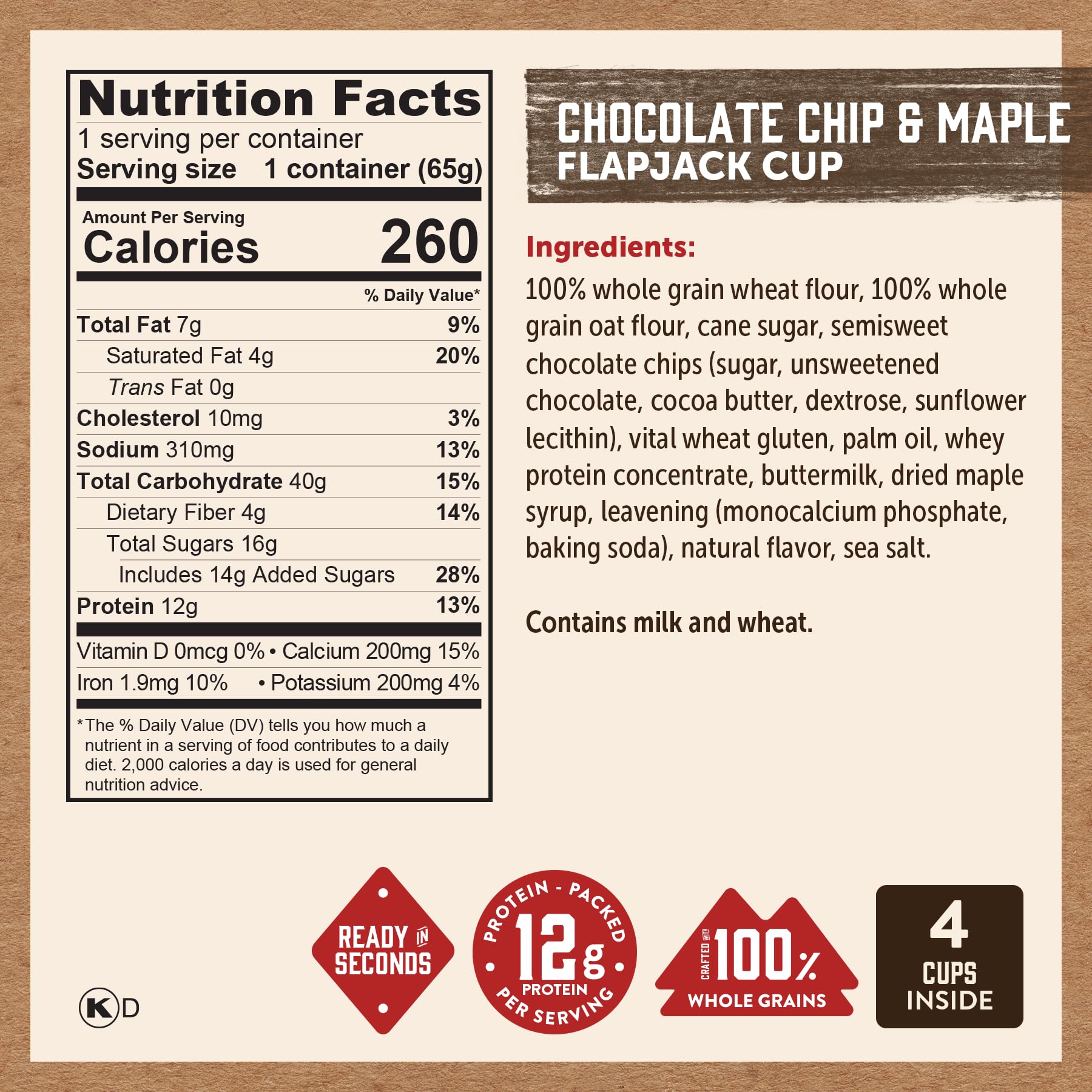 Kodiak Cakes whole-grain cups start days with wholesome, sustaining nourishment.