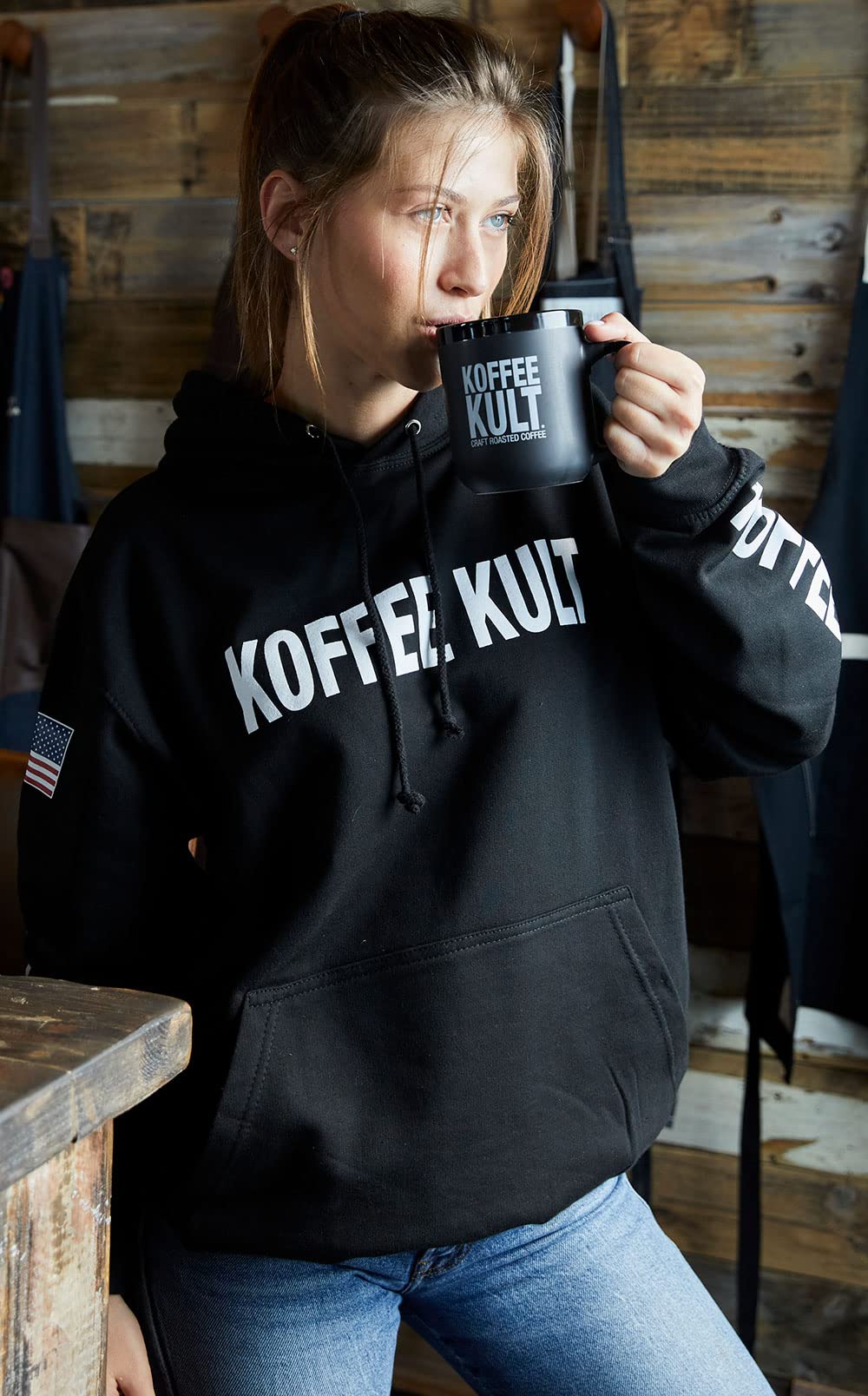 Koffee Kult 32oz resealable package preserves freshness between uses.