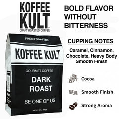Koffee Kult small batch roast beans for flavorful mornings.