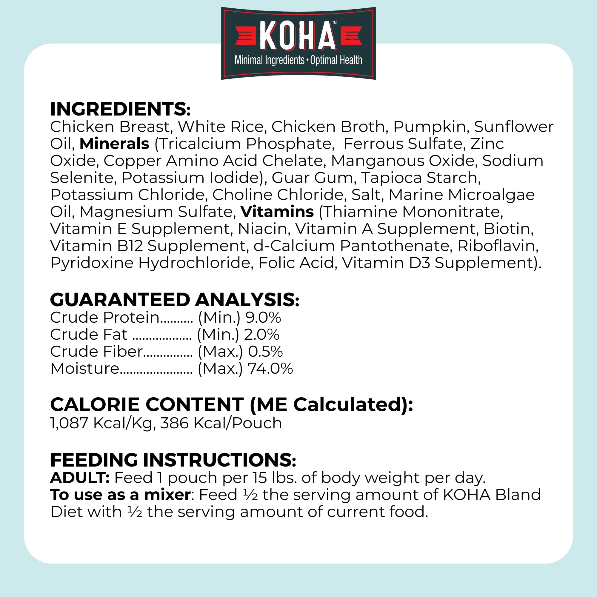 KOHA Bland Diet feeding scene, dog enjoying a bland, easy-to-digest meal.