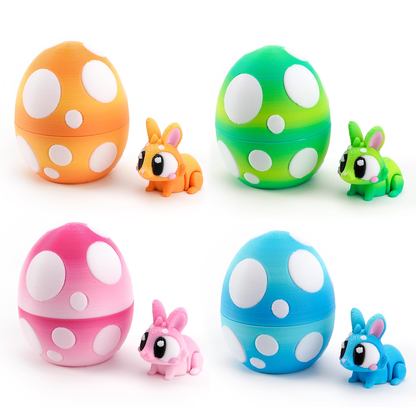Kohimit Easter rabbits 3D-printed bunny figures add festive charm to Easter baskets.