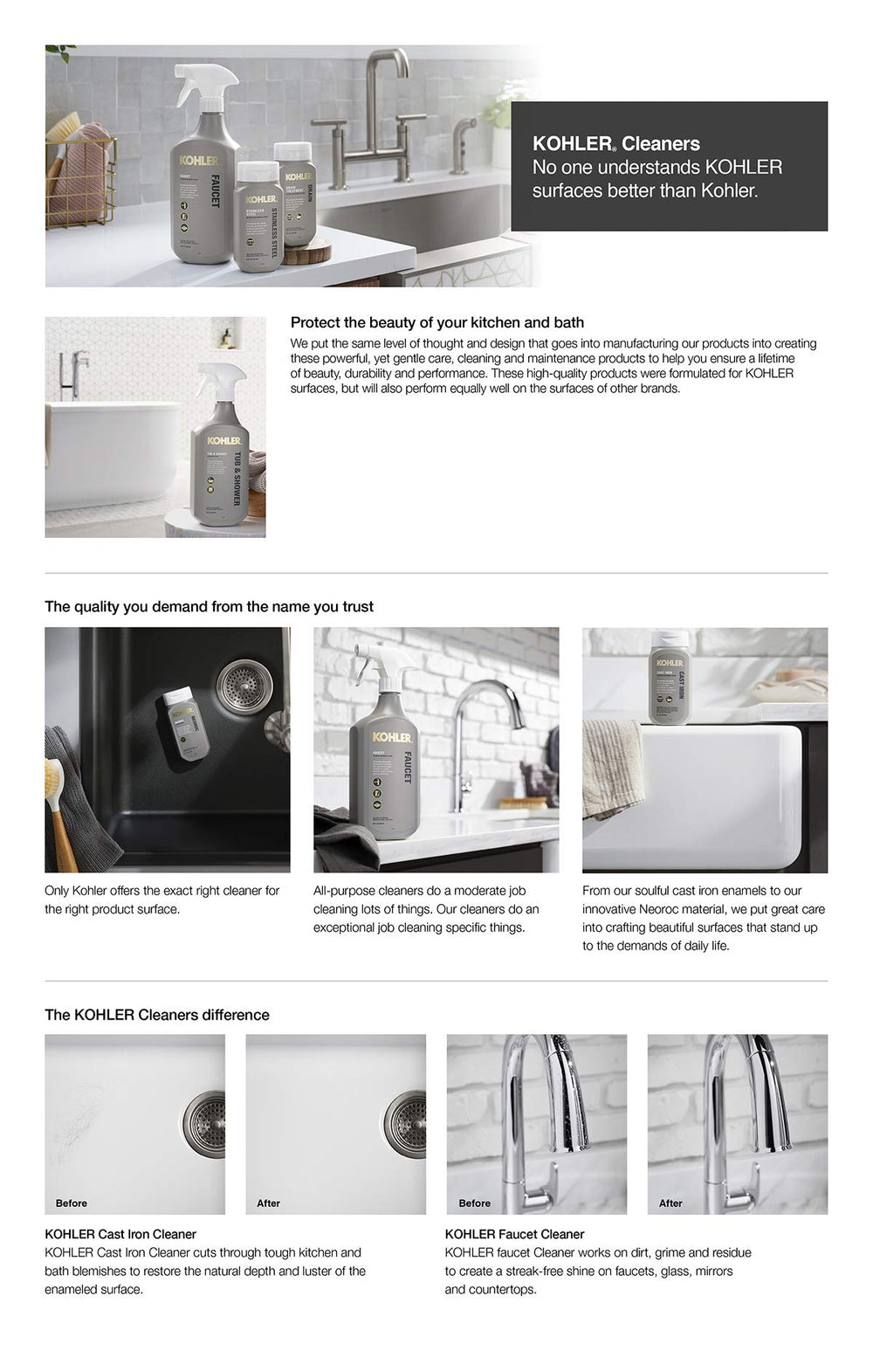 Kohler Choreograph-compatible cleaner packaging ready for use.
