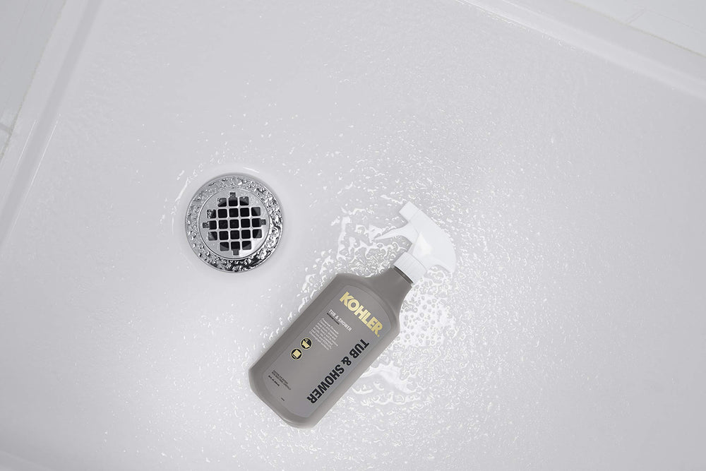 Kohler Lithocast solid surface being cleaned for renewed luster.