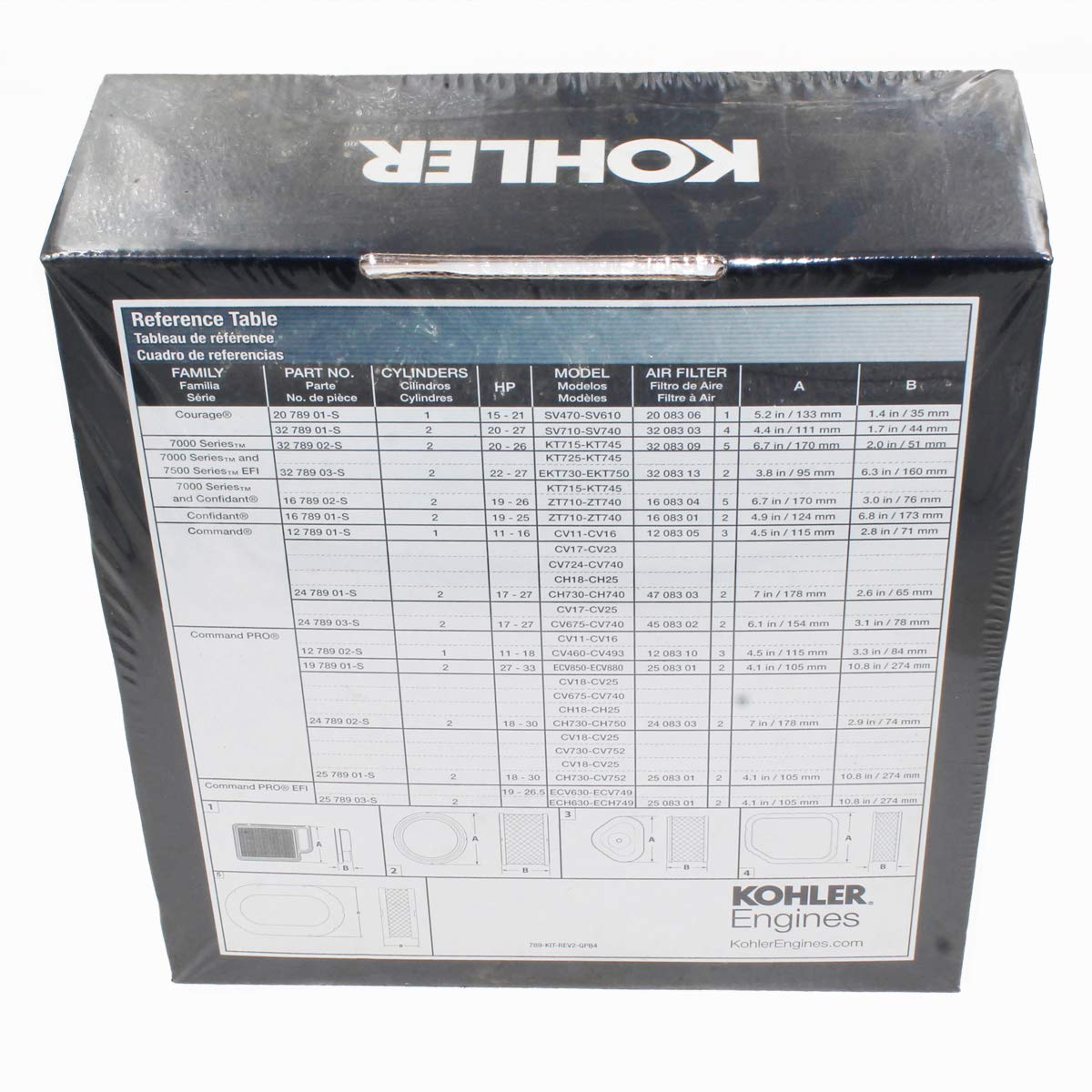 Kohler Pro Filter included in tune-up kit to protect engine airflow