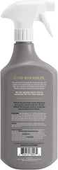 Kohler tub cleaner foam-action demonstrates quick surface care.