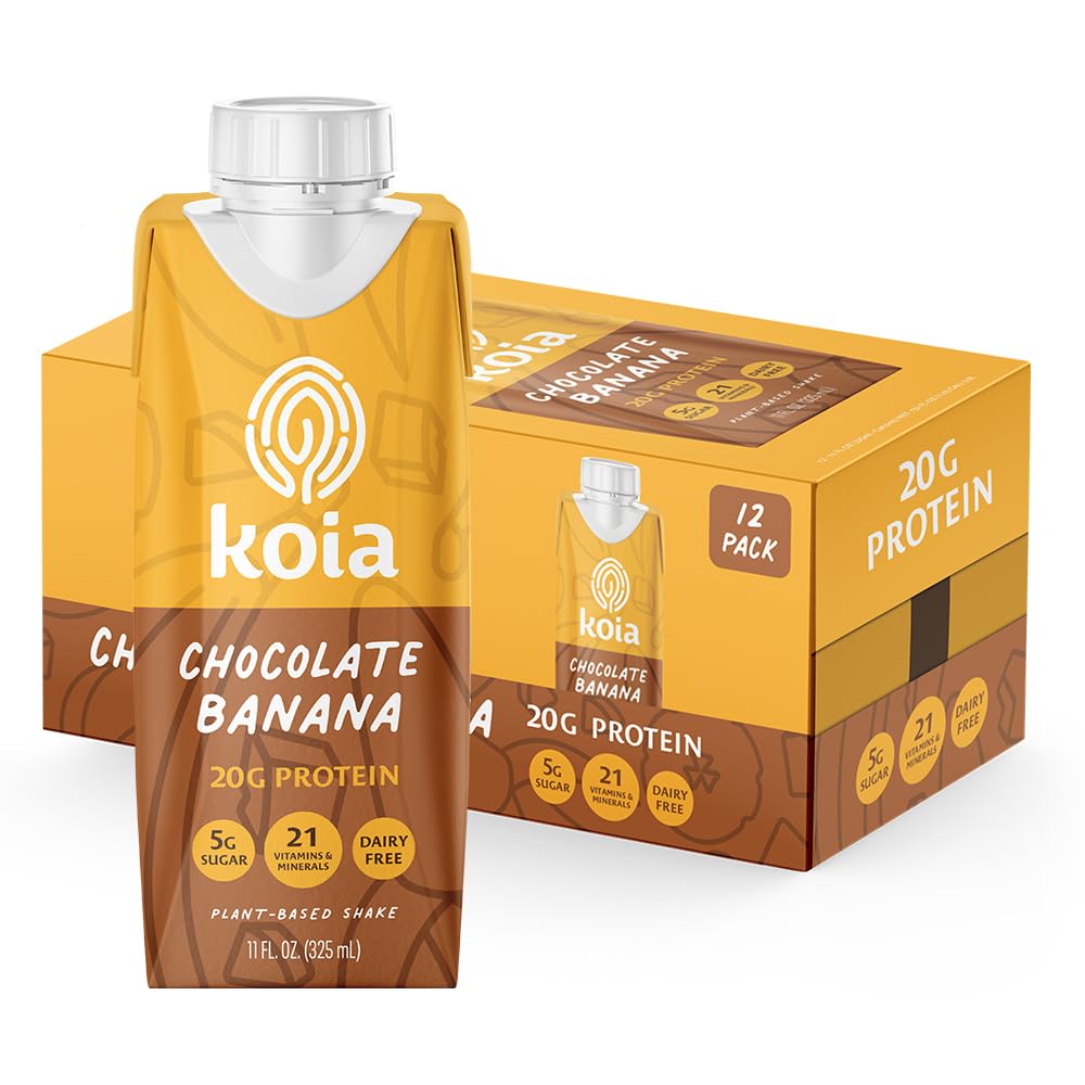 Koia Chocolate Banana bottle, creamy dairy-free protein for on-the-go meals