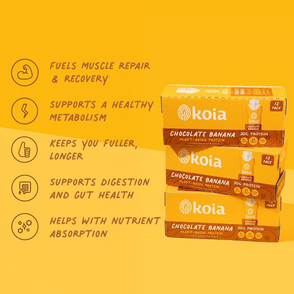 Koia Chocolate Banana ingredients scene with coconut cream and natural sweetness