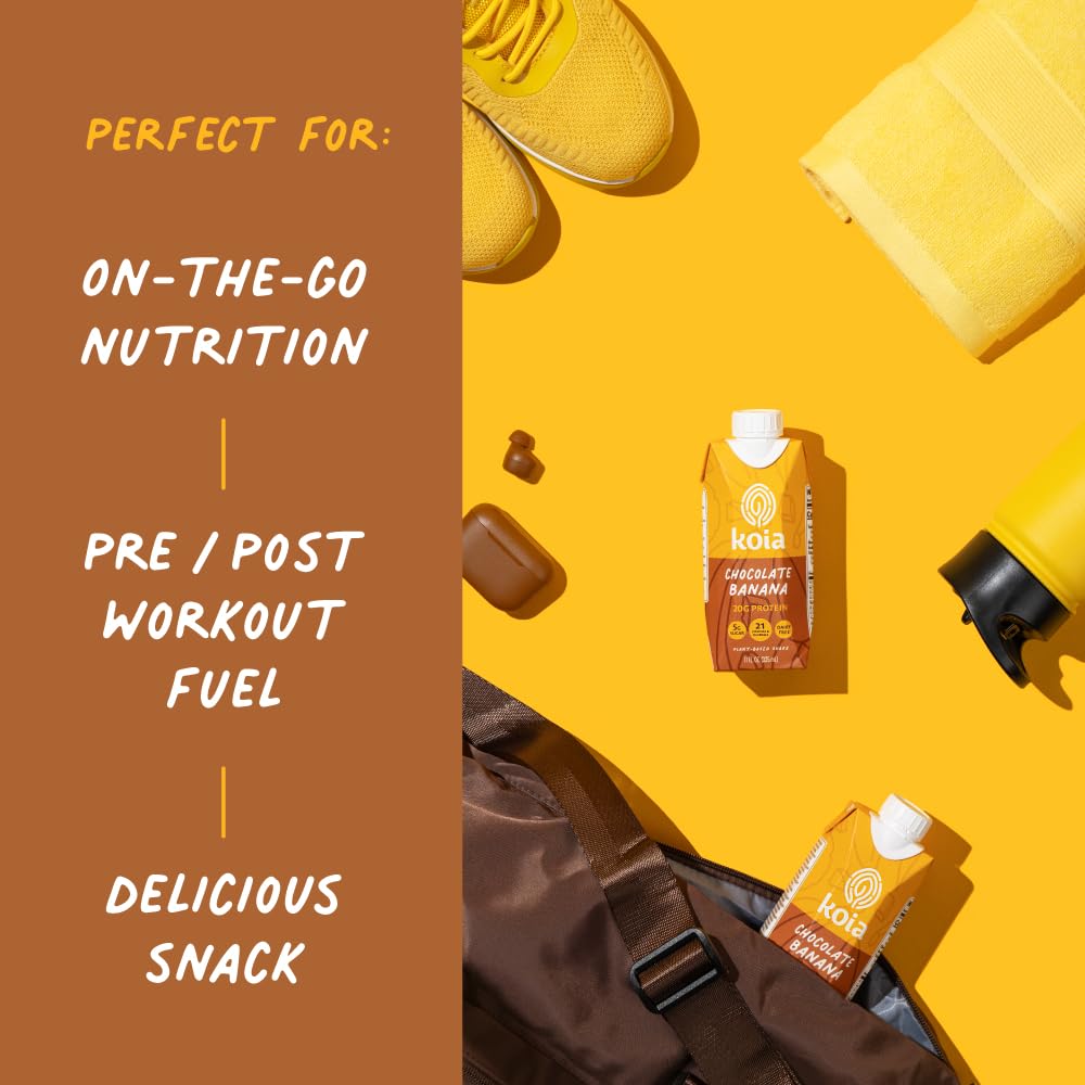 Koia Chocolate Banana pack of 12, convenient multipack for daily fueling