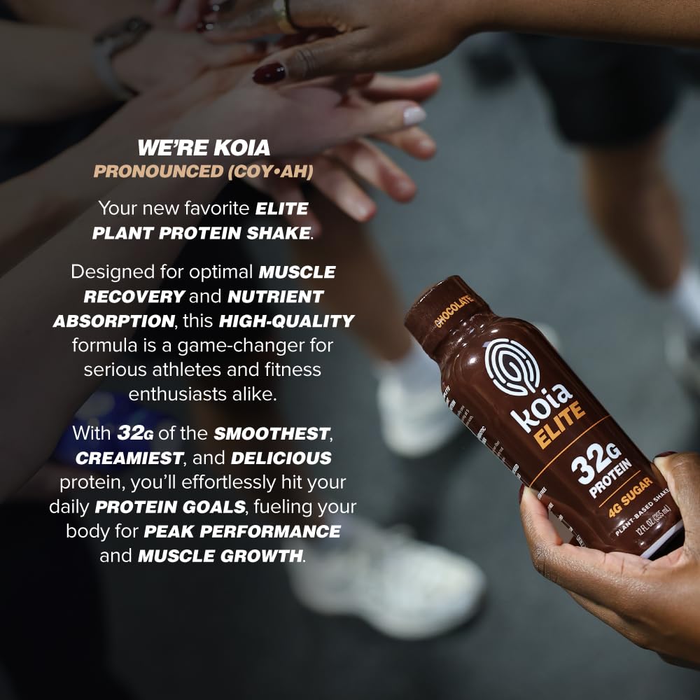 Koia Elite Chocolate ready-to-drink shake beside a snack setup