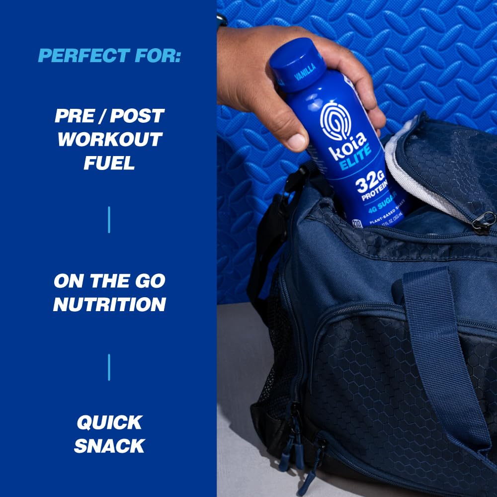 Koia Elite Vanilla on-the-go bottle ready for quick fueling.