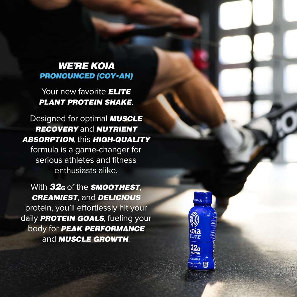 Koia Elite Vanilla packaging notes 6g prebiotic fiber for digestion.
