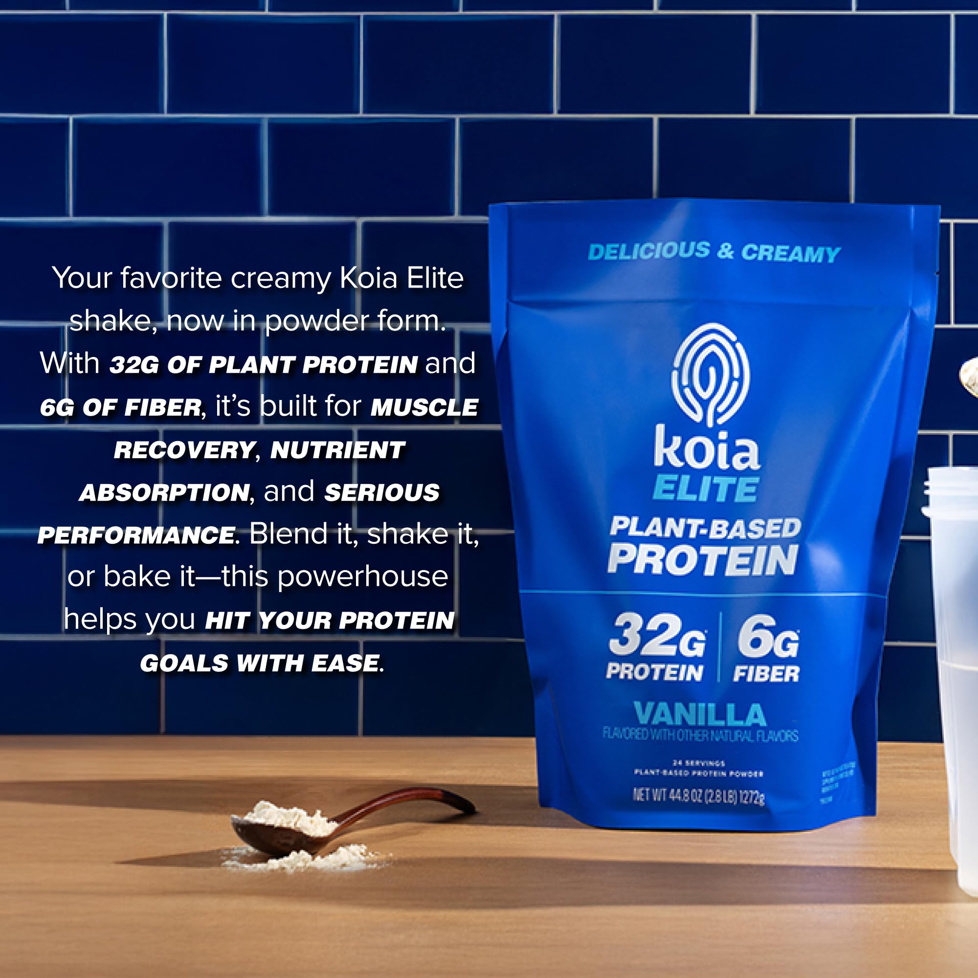 Koia Elite Vanilla with 6g prebiotic fiber supports digestive wellness.