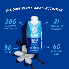 Koia Vanilla Bean ingredients bowl highlighting plant-based protein blend
