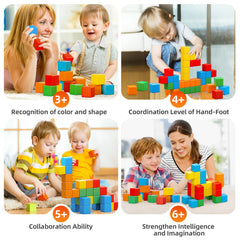 KOIEMAY magnetic blocks safe-rounded-edges for gentle handling by little hands