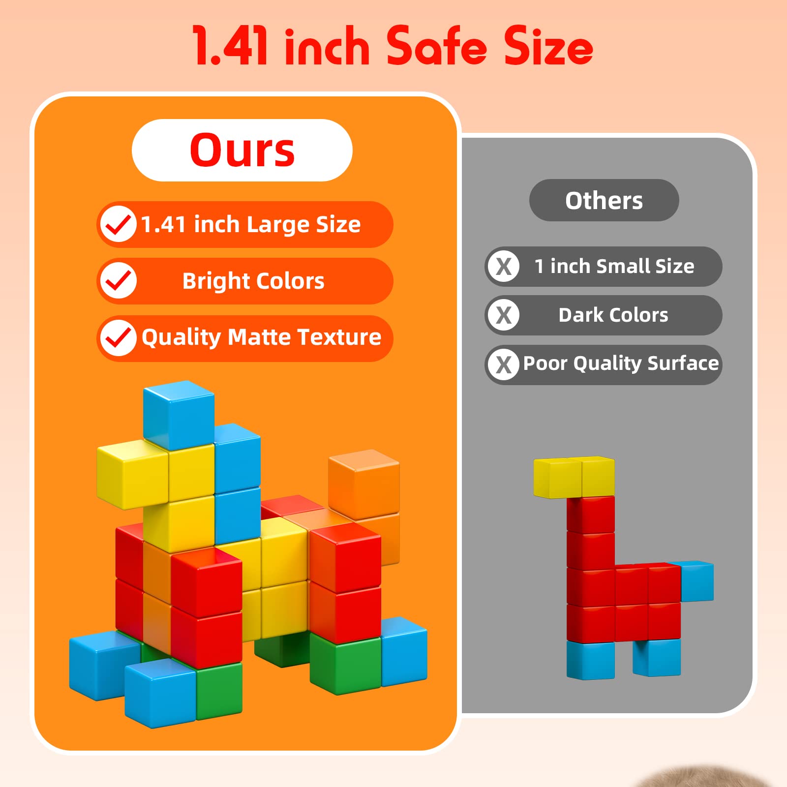 KOIEMAY magnetic blocks toddlers-play colorful set encouraging collaborative fun