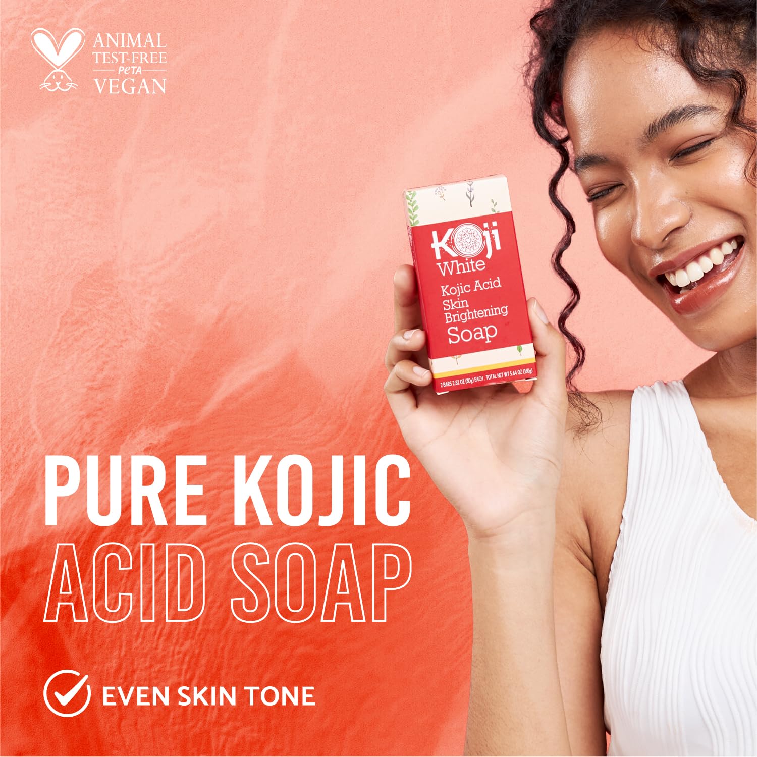 Koji White Coconut Oil Nourishing Soap adds softness and nourishes the skin.