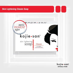 Close-up of Kojie San orange whitening soap bar showing a smooth surface.