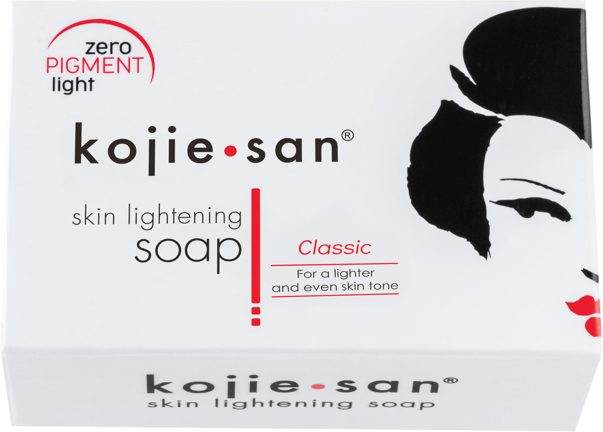 Kojie San Original Kojic Acid Soap bar highlighting dark spot reduction and even tone