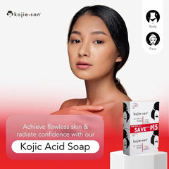 Kojie San packaging shows two 65g bars for daily use.