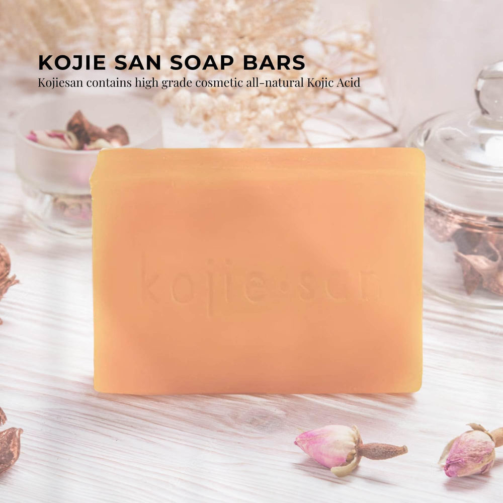 Kojie San soap bar lather close-up demonstrates rich cleansing action.
