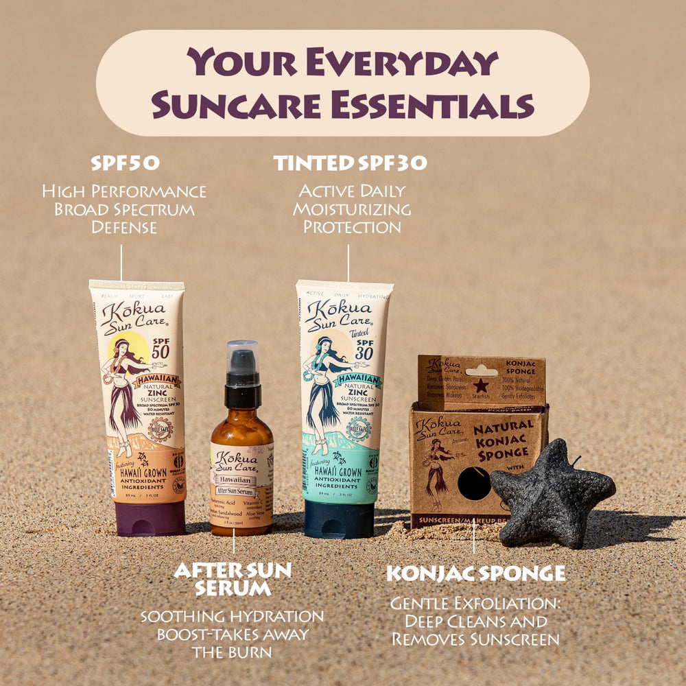 Hawaiian superfood ingredients like spirulina and noni in Kokua sunscreen
