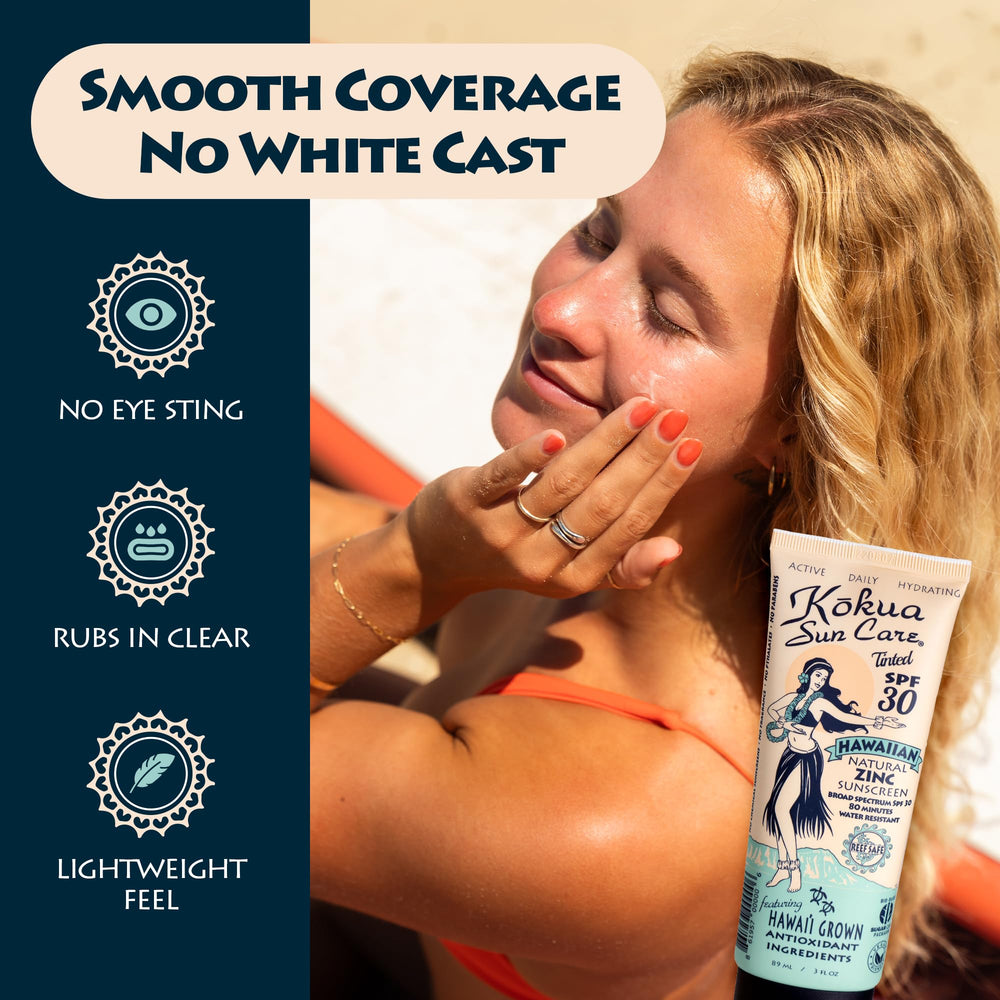 Kokua Sun Care zinc oxide mineral close-up showing mineral-based protection.